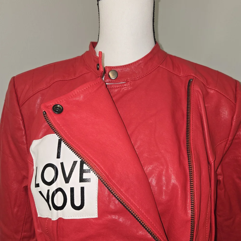 Leather Red Love Addict Jacket - Picture 10 of 16